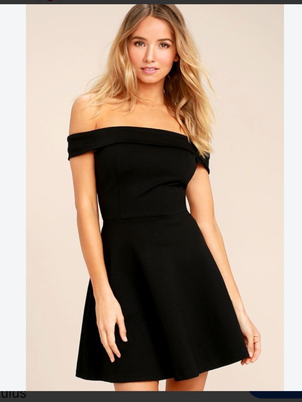 Women Lulus Off the Shoulder Black Mini Dress